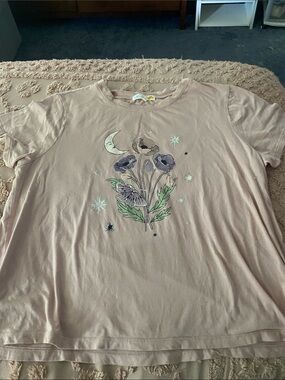 C&C California Dusty Pink Floral Moon Graphic Tee